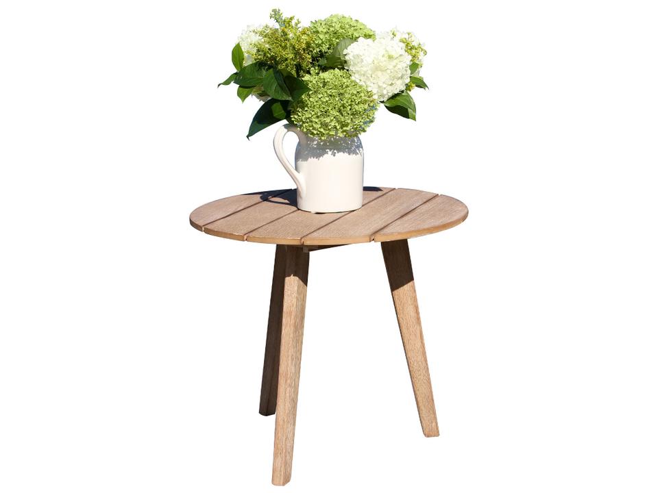 Del Mar Antique Wash Eucalyptus Accent Table 20 Inch Diameter