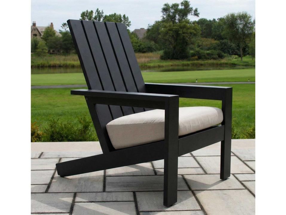 Siena Aluminum Cushion Adirondack Chair in Black