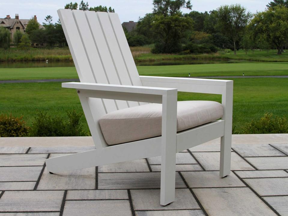 Siena Aluminum Cushion Adirondack Chair in White
