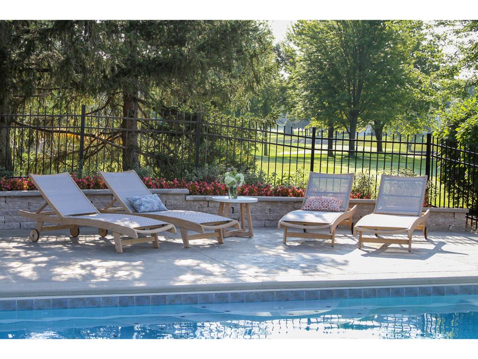 Antique Wash Wood Patio Lounge Set