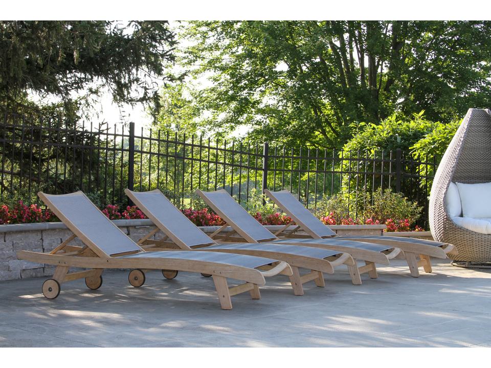 Antique Wash Wood Patio Lounge Set