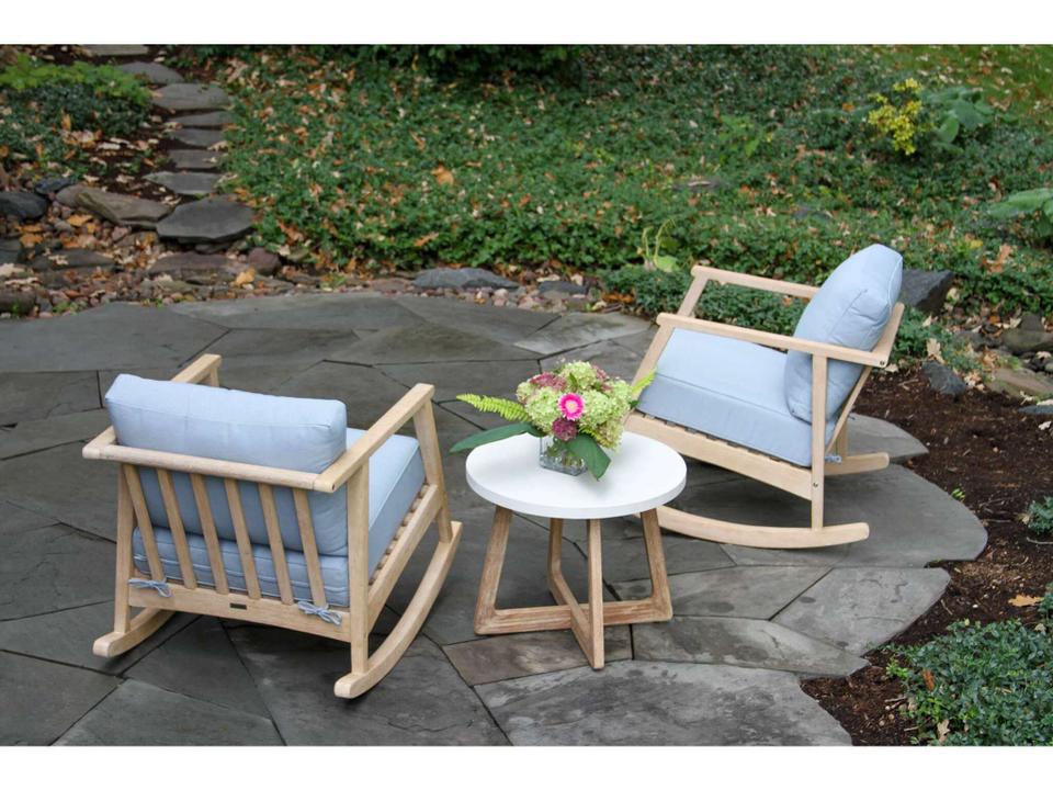Antique Wash Wood Patio Lounge Set