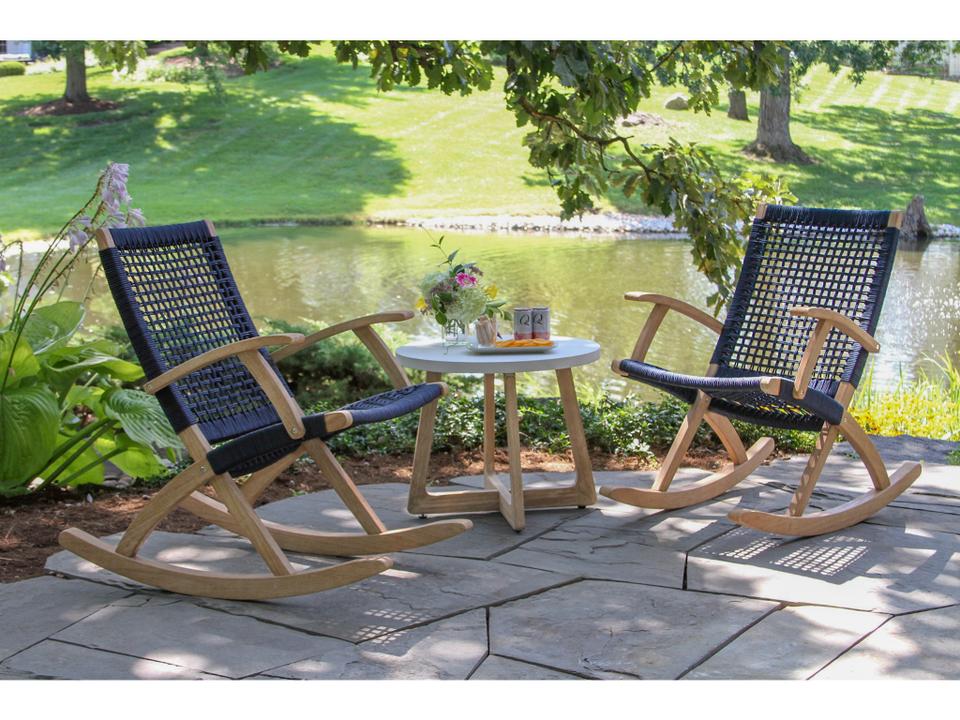 Antique Wash Wood Patio Lounge Set