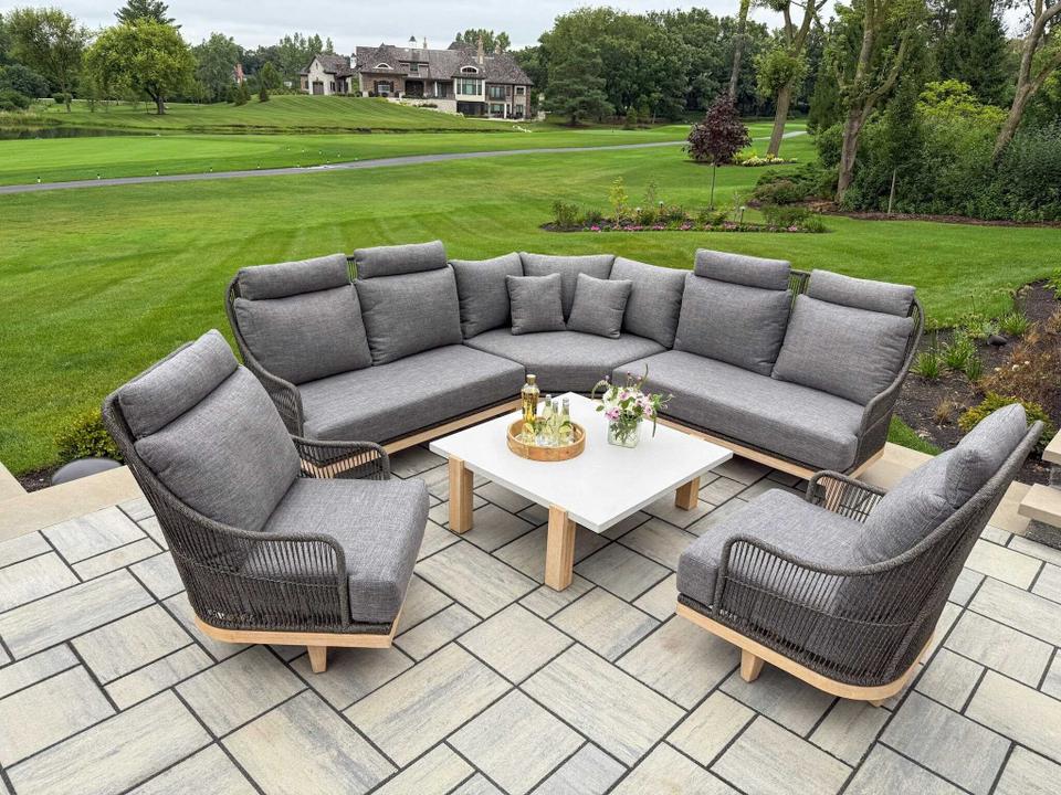 Antique Wash Aluminum Cushion Lounge Set