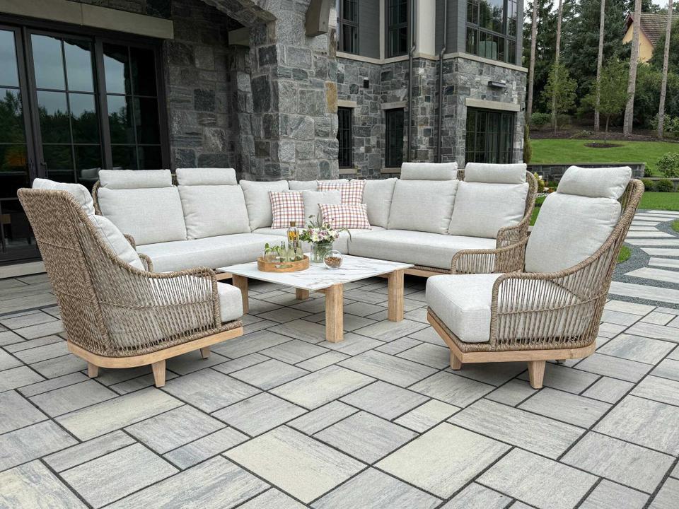 Antique Wash Aluminum Cushion Lounge Set