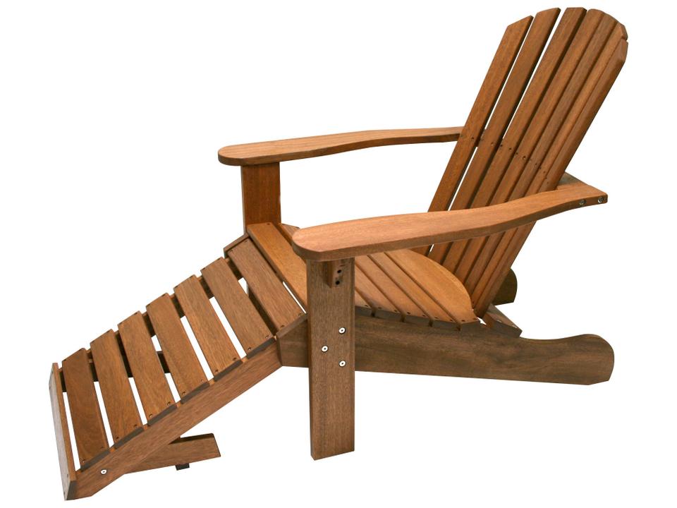 Eucalyptus Adirondack Chair with Ottoman