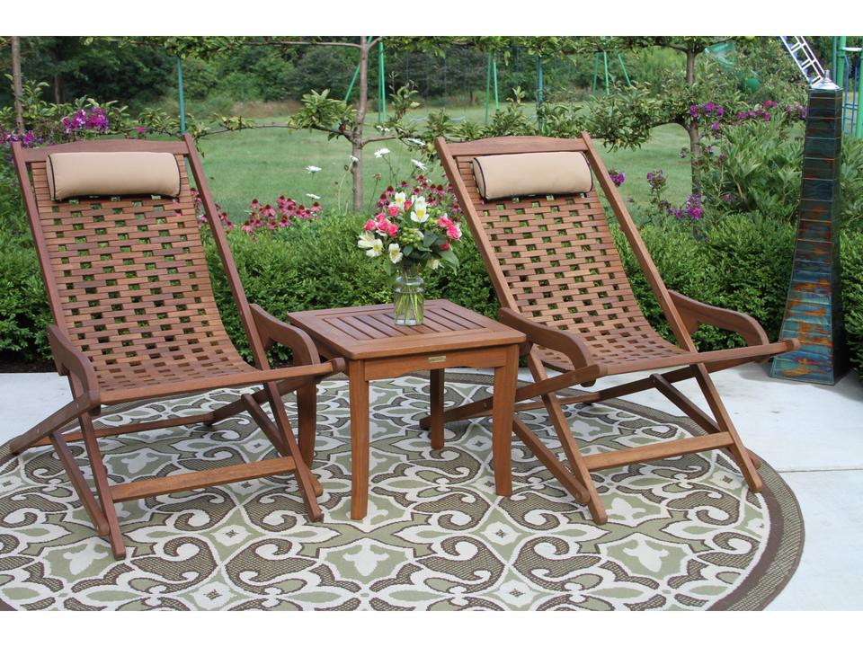 Eucalyptus Wood Patio Lounge Set