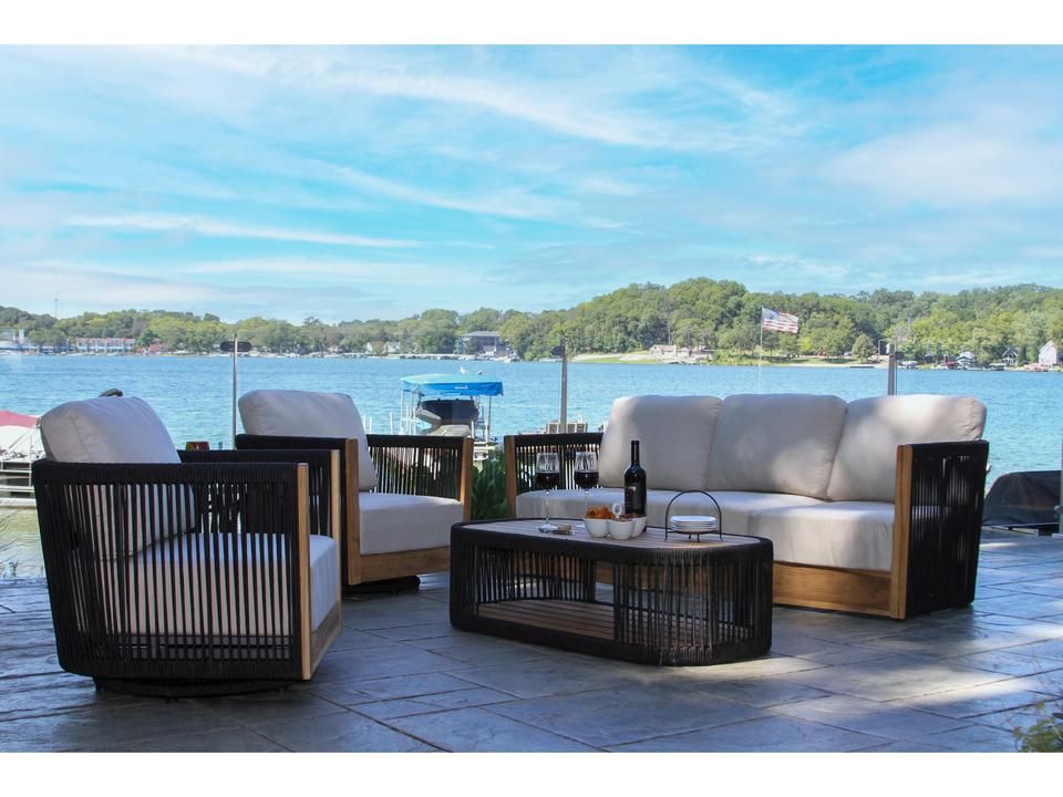 Teak Rope Cushion Lounge Set