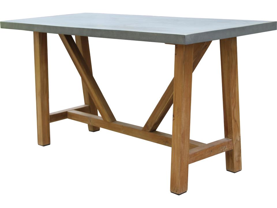 Teak and Grey Composite Counter Height Dining Table 70 Inch
