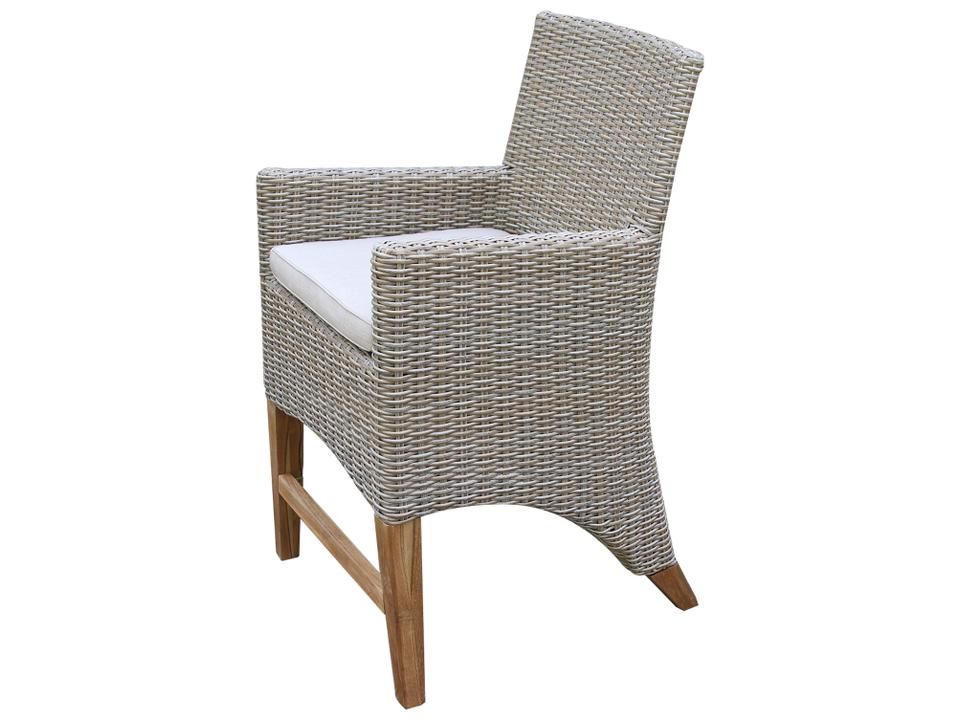 Vineyard Teak & Ash Wicker Counter Height Armchair with Sunbrella Cushion