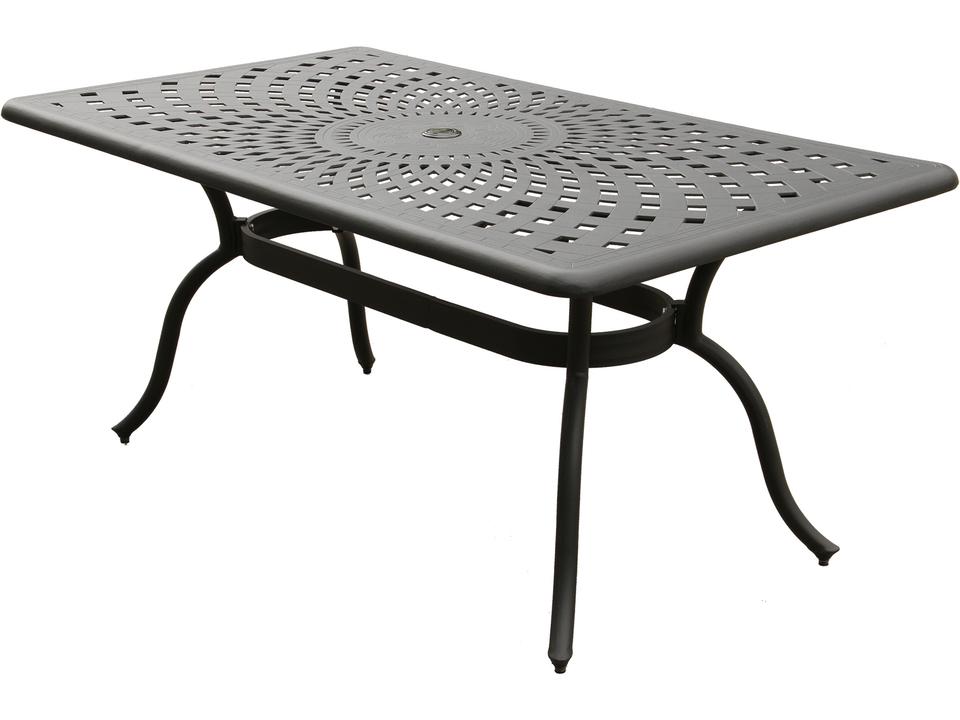 Modern 67-Inch Rectangle Aluminum Dining Table in Black