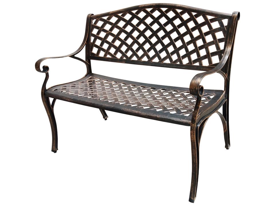 Modern Bronze Cast Aluminum Bench Loveseat