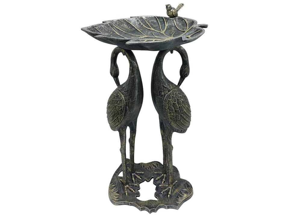 Twin Crane Bird Bath in Pewter