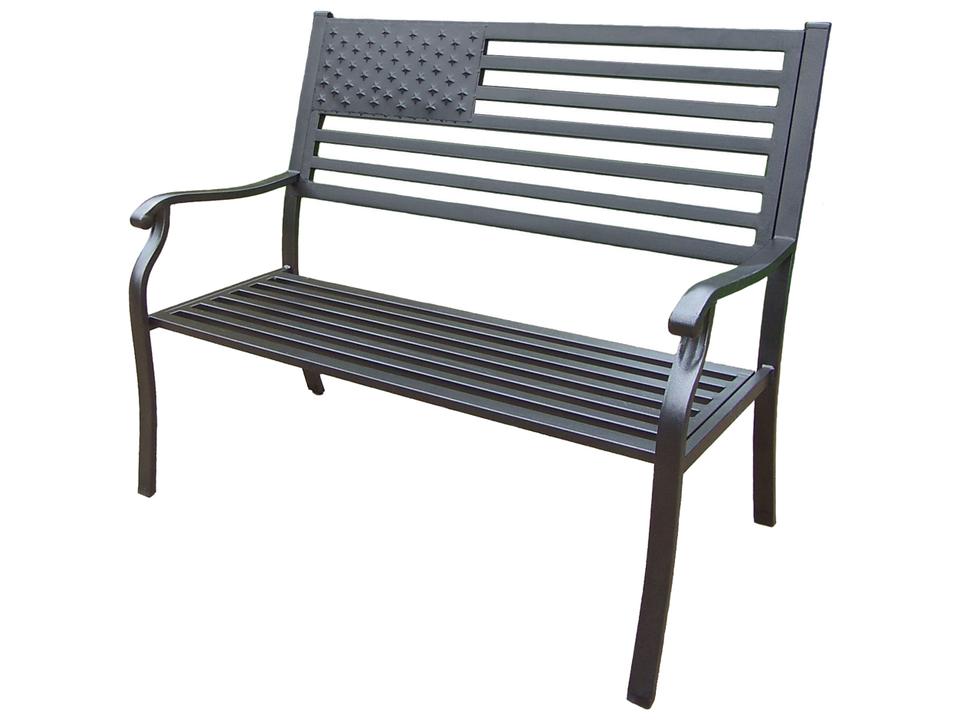 American Pride 2-Seater Outdoor Bench in Hammer Tone Bronze