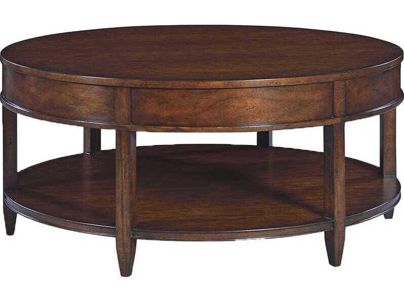 Brisbane Round Wood Country Coffee Table in Country Finish