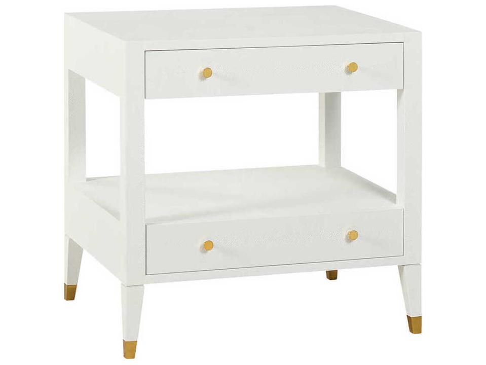 Stanley Rectangular Faux Leather Ghost Shagreen End Table