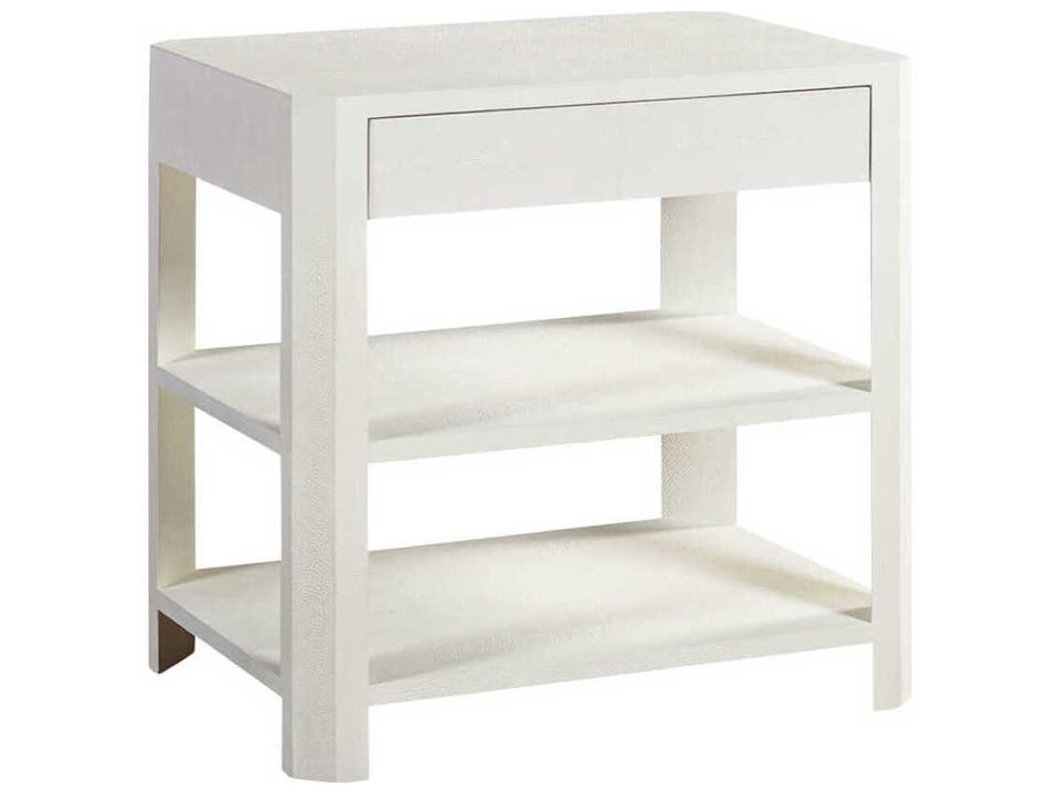 Sydney Rectangular Faux Leather Ghost Shagreen End Table