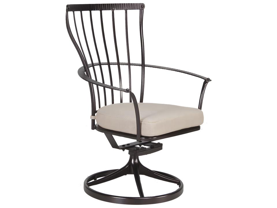 Monterra Wrought Iron Swivel Rocker Dining Arm Chair