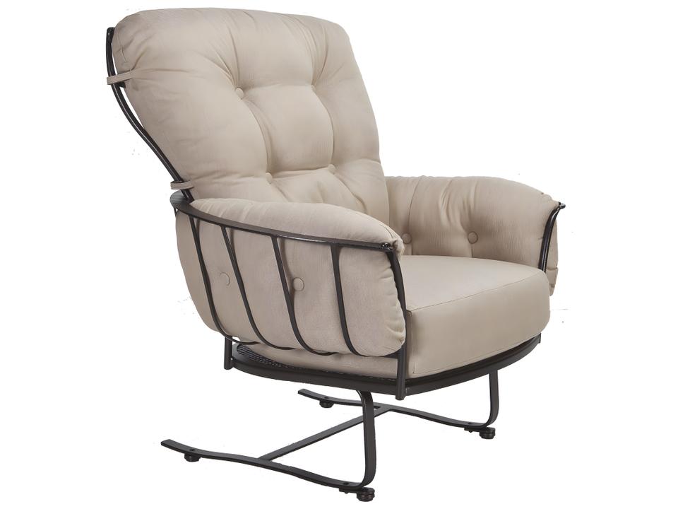 Monterra Spring Base Outdoor Lounge Chair in Wrought Iron