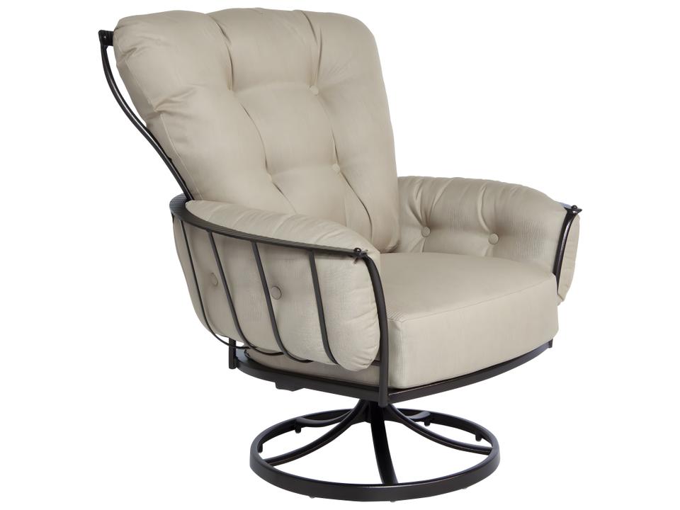 Monterra Swivel Rocker Outdoor Lounge Chair with Wrought Iron Frame