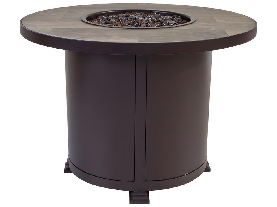 Santorini Wrought Iron Round Chat Height Outdoor Fire Pit Table