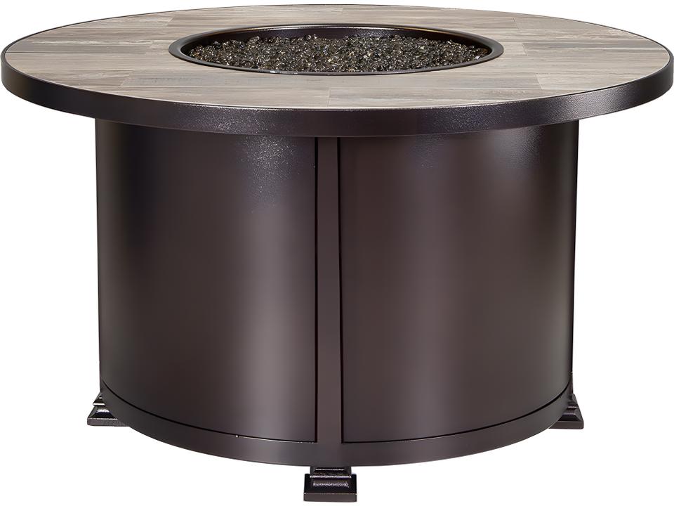 Casual Fireside Santorini 42-Inch Round Chat Height Outdoor Fire Pit Table