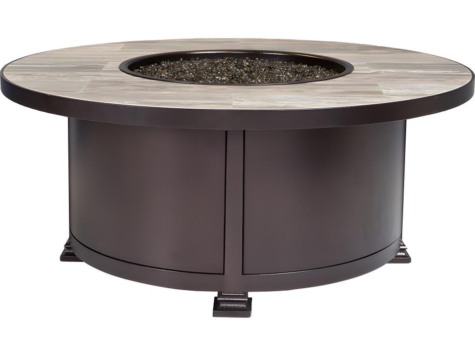 Casual Fireside Santorini Round 42-Inch Outdoor Fire Pit Table Wrought Iron