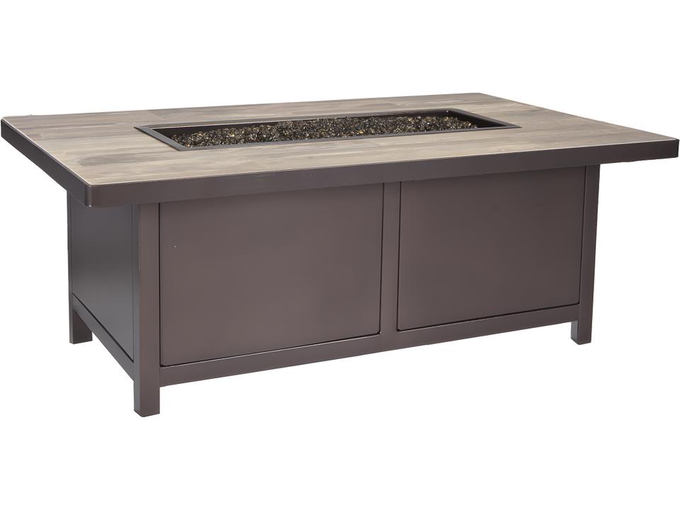 Capri 30 x 50 Inch Rectangle Occasional Height Wrought Iron Fire Pit Table