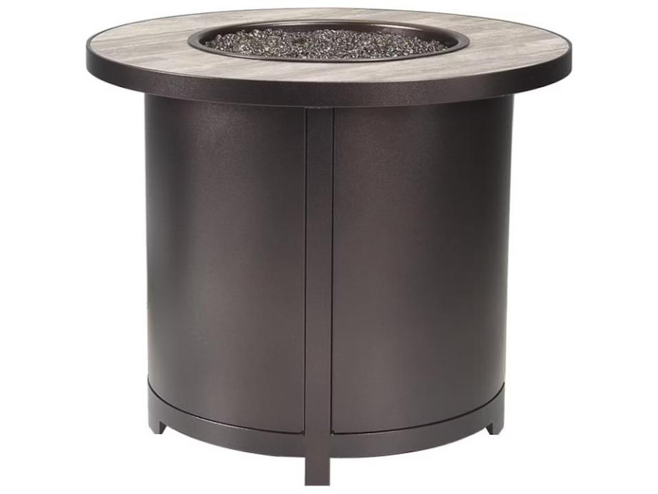 Casual Fireside Capri Steel Round Chat Height Iron Fire Pit - Electronic Ignition