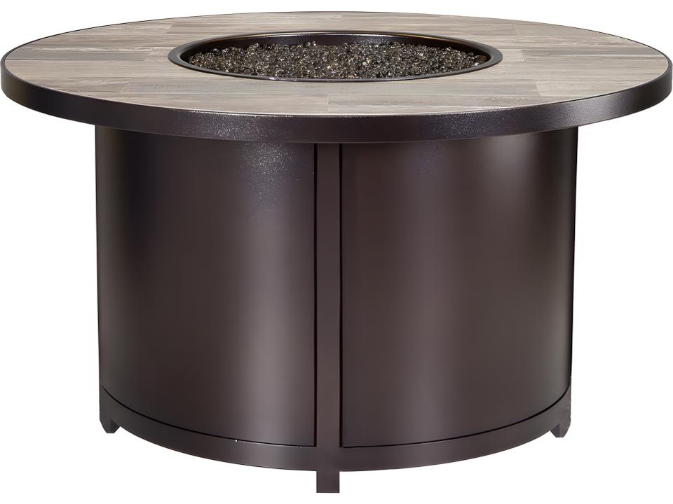 Capri 42-Inch Round Chat Height Outdoor Fire Table with Porcelain Tile Top