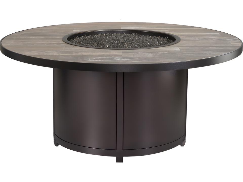 Capri Wrought Iron Round Chat Height Patio Fire Pit Table