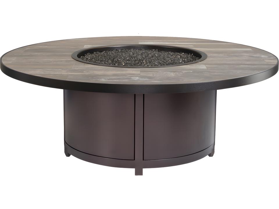 Capri Wrought Iron Round Occasional Height Outdoor Fire Pit Table
