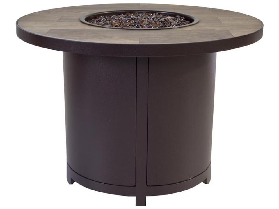 Casual Fireside Elba Aluminum Round Chat Height Fire Pit Table