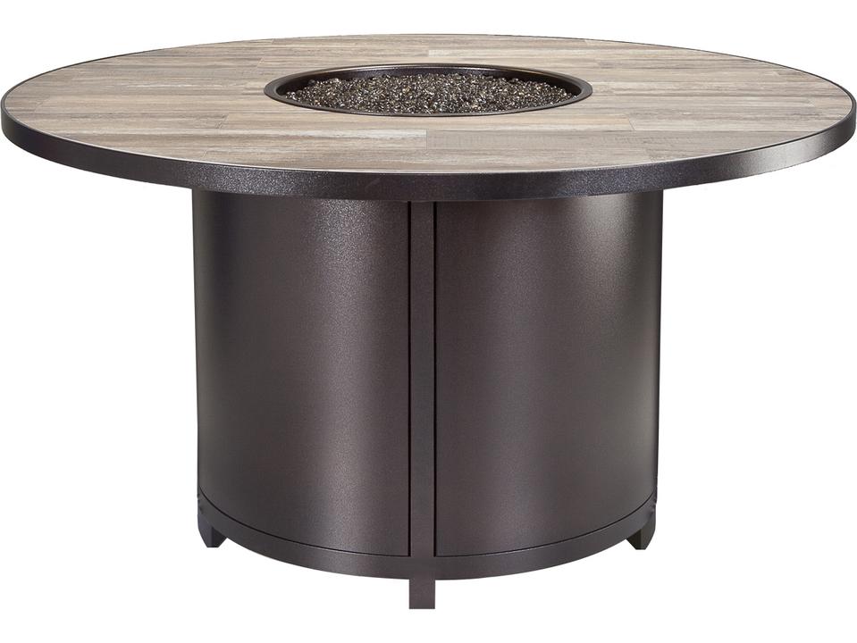 Elba 54-Inch Round Aluminum Dining Height Fire Pit Table