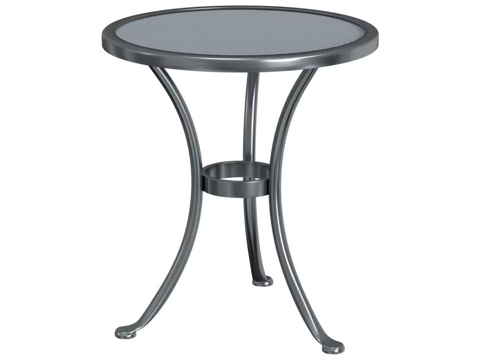 Accent Wrought Iron Round Micro Mesh Side Table