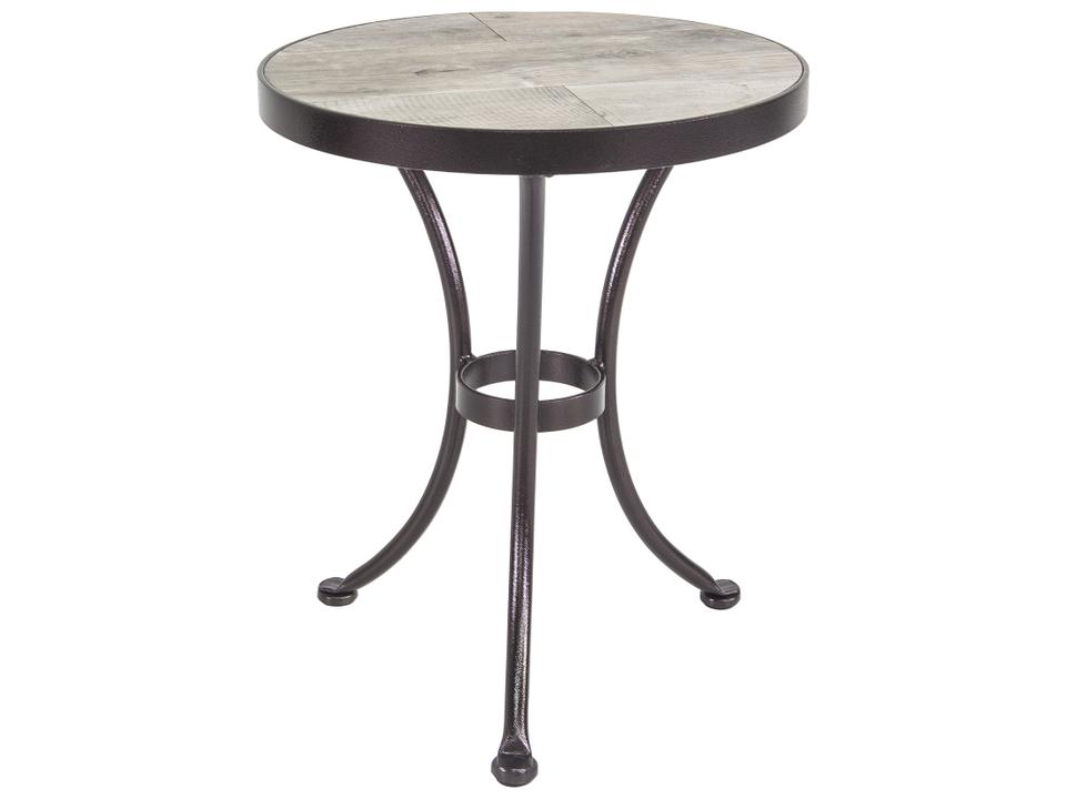 Accent Wrought Iron Round Patio Side Table