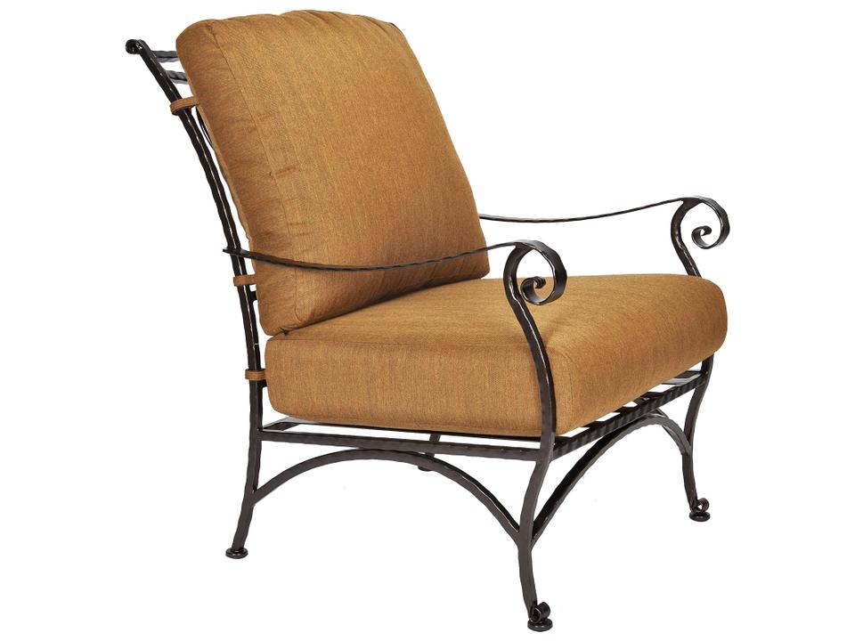 San Cristobal Outdoor Wrought Iron Cushion Lounge Chair