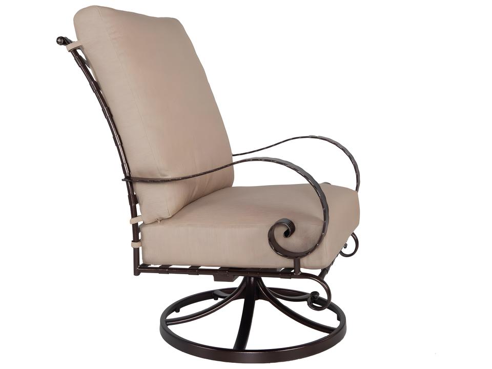Classico-W Hi-Back Swivel Rocker Lounge Chair in Wrought Iron