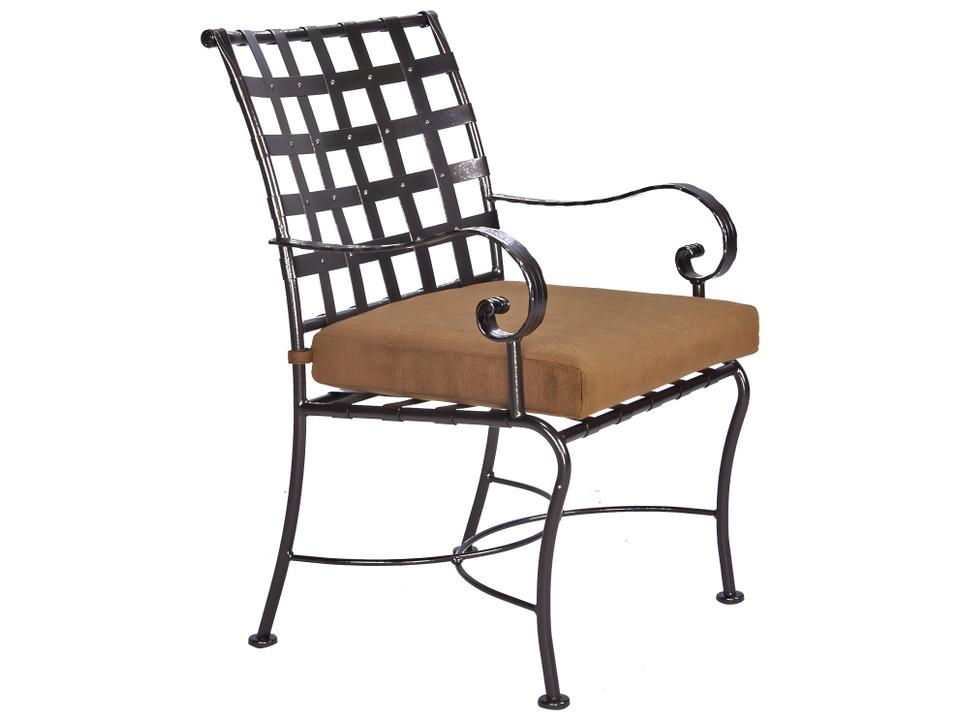 Classico-Wide Arms Wrought Iron Dining Arm Chair