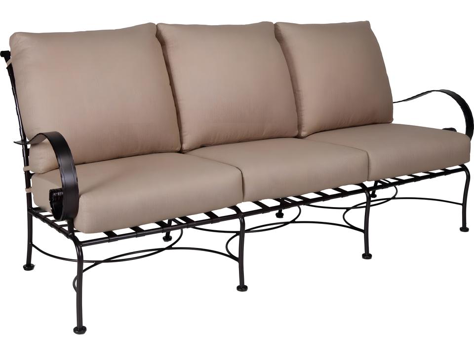 Classico Wide Arms Wrought Iron Outdoor Sofa