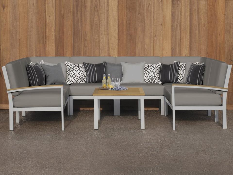 Travira 7-Piece Modular Aluminum Outdoor Sectional with Coffee Table