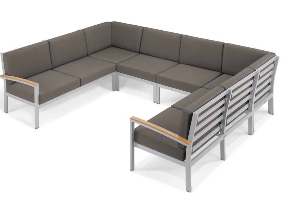 Travira 6 Piece Modular Aluminum Cushion Lounge Sectional Set