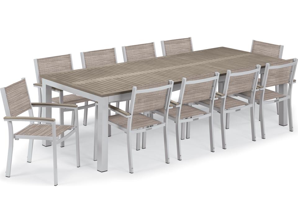 Travira Aluminum Flint 11 Piece Dining Set with Bellows Sling