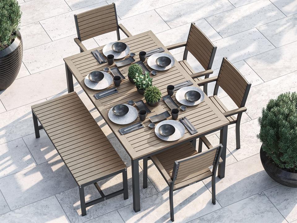 Travira Aluminum Flint 6 Piece Patio Dining Set