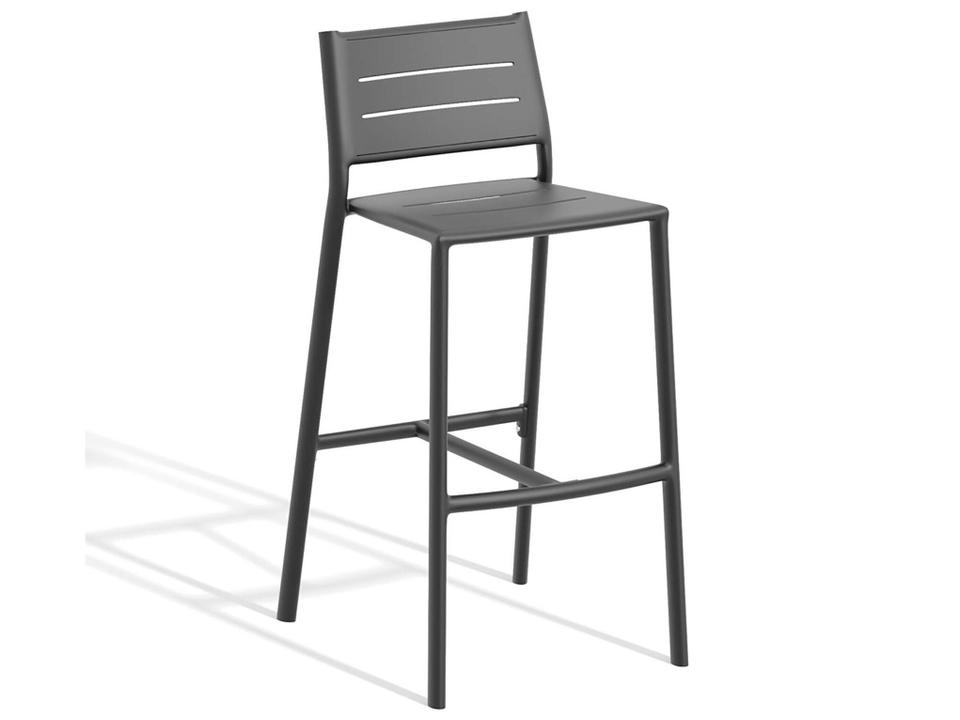 Eiland Aluminum and Composite Cord Outdoor Bar Stool in Carbon