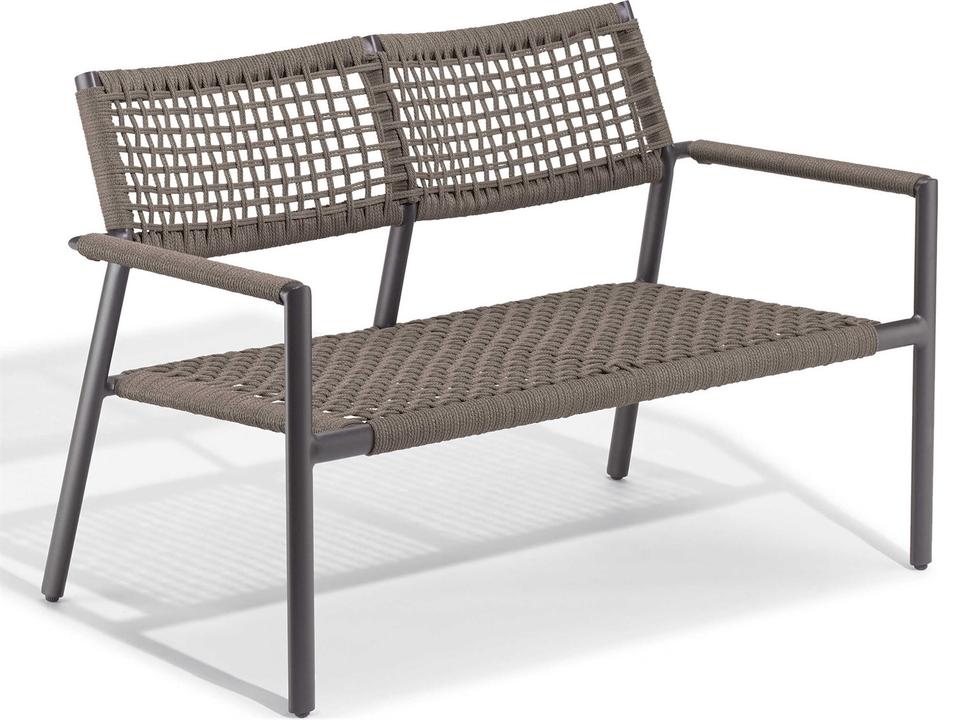 Eiland Carbon Mocha Outdoor Aluminum Loveseat