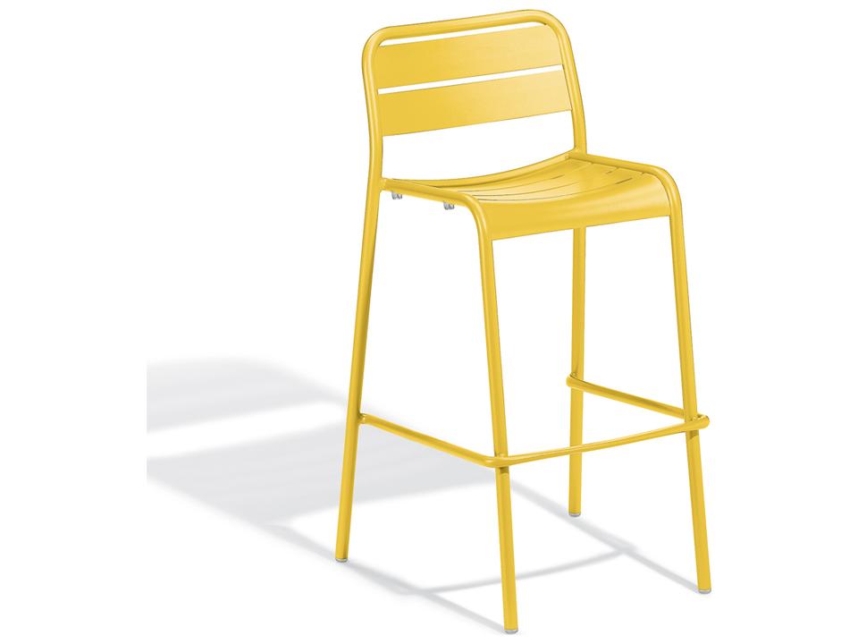 Kapri Aluminum Outdoor Stackable Bar Chair in Saffron