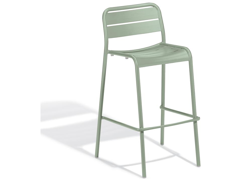 Kapri Aluminum Stackable Outdoor Bar Chair in Sage