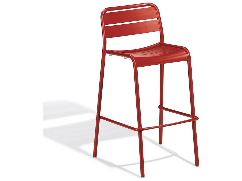 Kapri Aluminum Stackable Outdoor Patio Bar Chair in Venetian