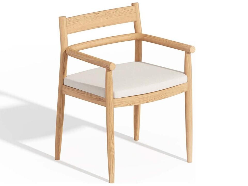 Lido Teak Dining Arm Chair with Bliss Linen Cushion